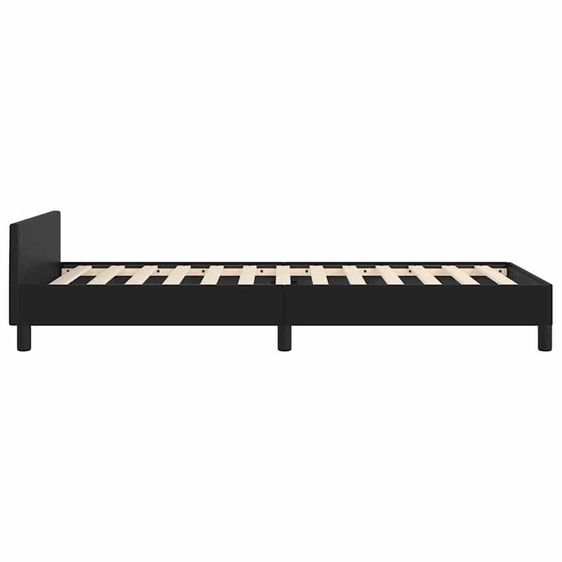 vidaXL Engineered wood Twin XL Bed Frame with Headboard in Black