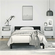 vidaXL Engineered wood Twin XL Bed Frame with Headboard in Black