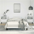 vidaXL Twin XL Faux Leather Bed Frame With Headboard in White
