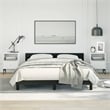 vidaXL Engineered Wood Faux Leather Queen Bed Frame in Black