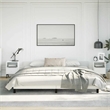vidaXL Engineered Wood California King Bed Frame with Headboard in White