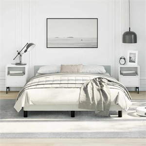 vidaXL Full with Headboard Bed Frame in Light Gray