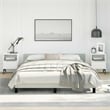 vidaXL Queen Velvet Bed Frame with Headboard in Light Grey