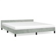 vidaXL Engineered Wood California King Bed Frame with Headboard in Light Gray