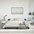 vidaXL Engineered Wood California King Bed Frame with Headboard in Dark Gray