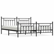 vidaXL Rectangular Industrial Steel Full Bed Frame in Black
