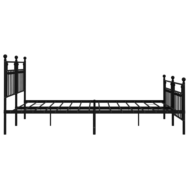 vidaXL Rectangular Industrial Steel Full Bed Frame in Black