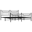 vidaXL Rectangular Industrial Steel Full Bed Frame in Black