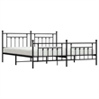 vidaXL Rectangular Industrial Steel Full Bed Frame in Black