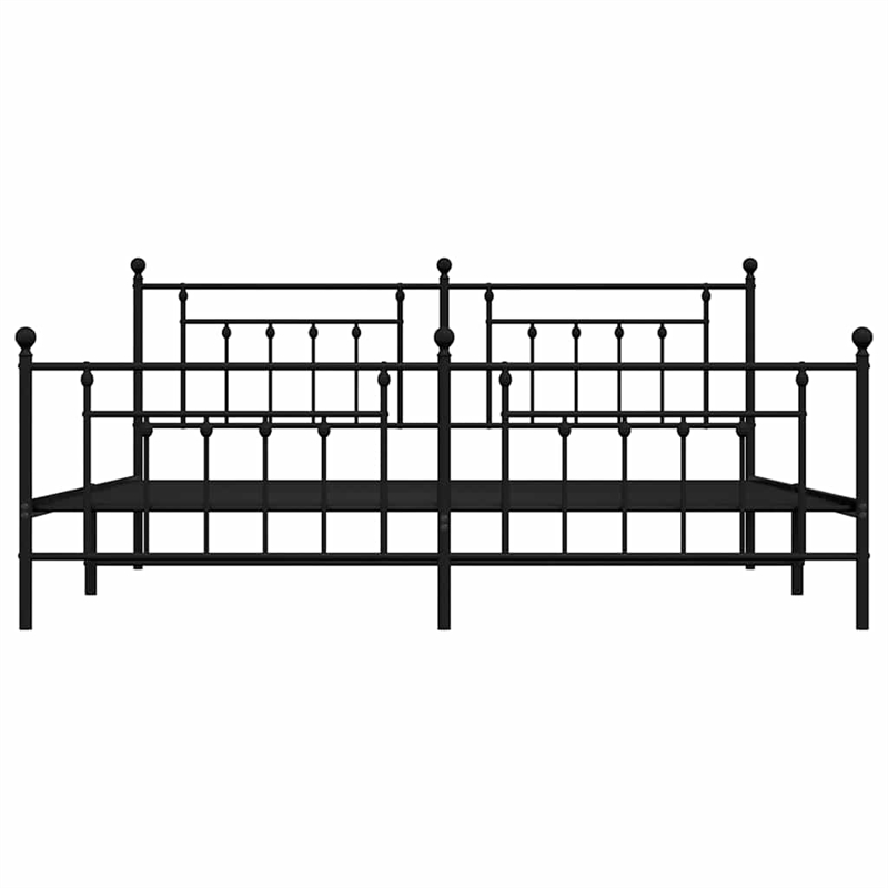 vidaXL Rectangular Industrial Steel Full Bed Frame in Black