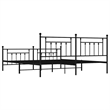 vidaXL Rectangular Industrial Steel Full Bed Frame in Black