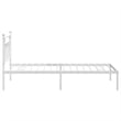 vidaXL Powder-Coated Steel Single Bed Frame in White