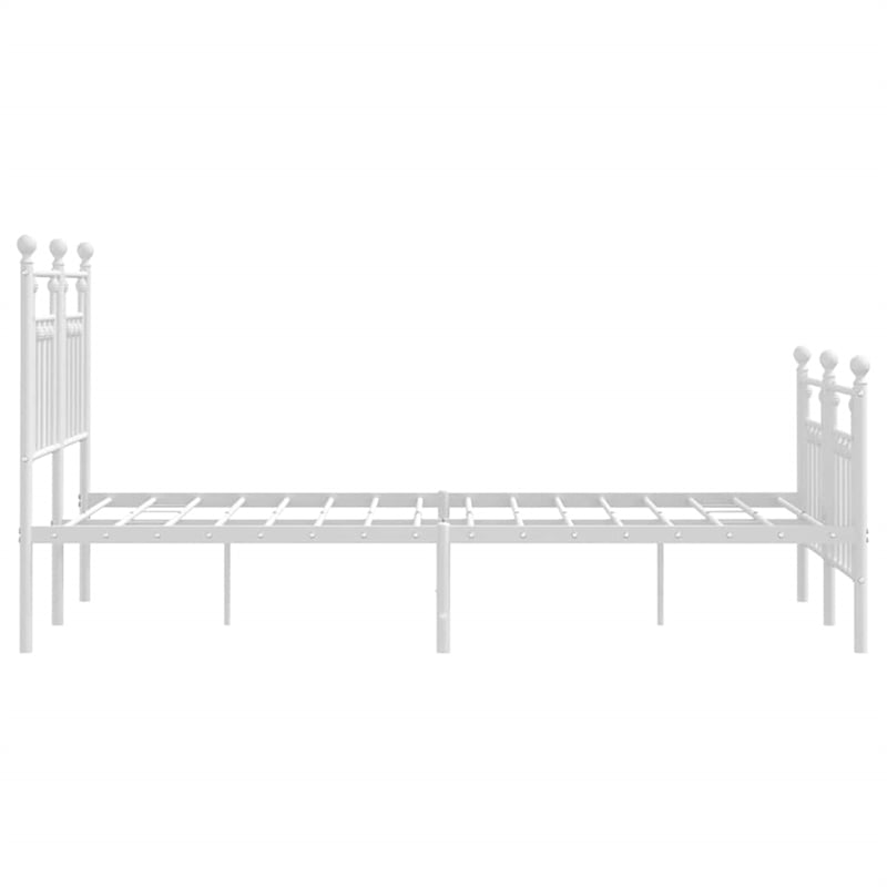 vidaXL Powder-Coated Steel Full/Double Metal Bed Frame in White