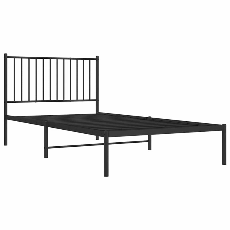 vidaXL Rectangular 39.4 x 78.7 Steel Bed Frame in Black