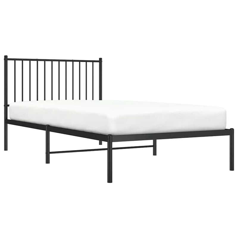 vidaXL Rectangular 39.4 x 78.7 Steel Bed Frame in Black