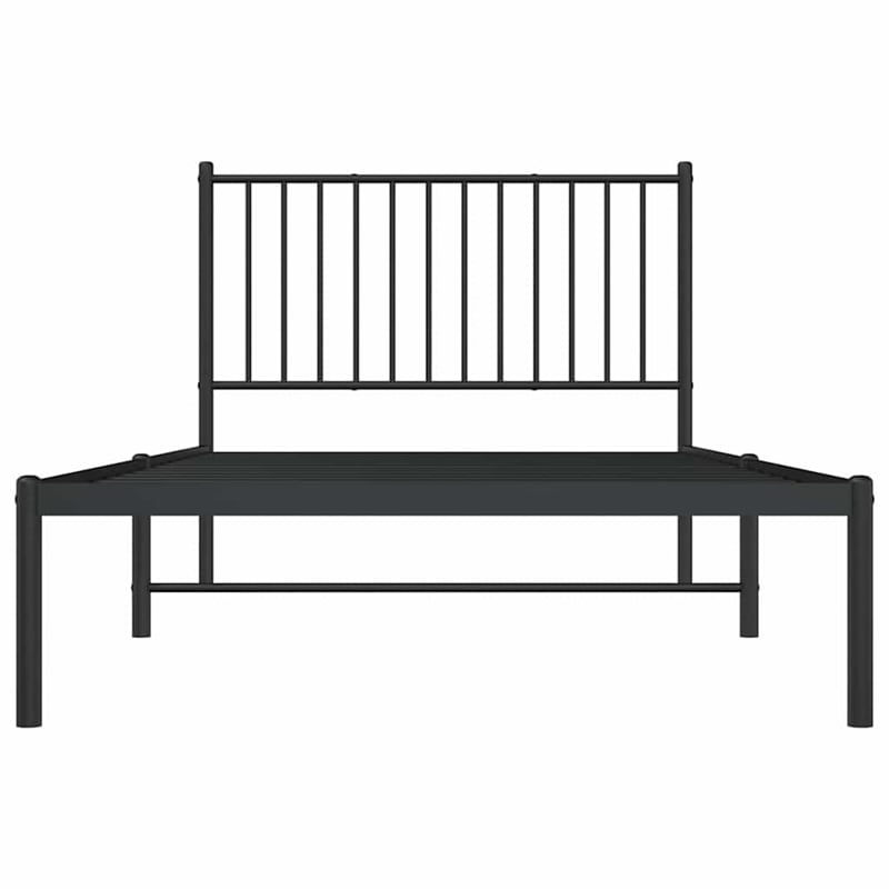 vidaXL Rectangular 39.4 x 78.7 Steel Bed Frame in Black