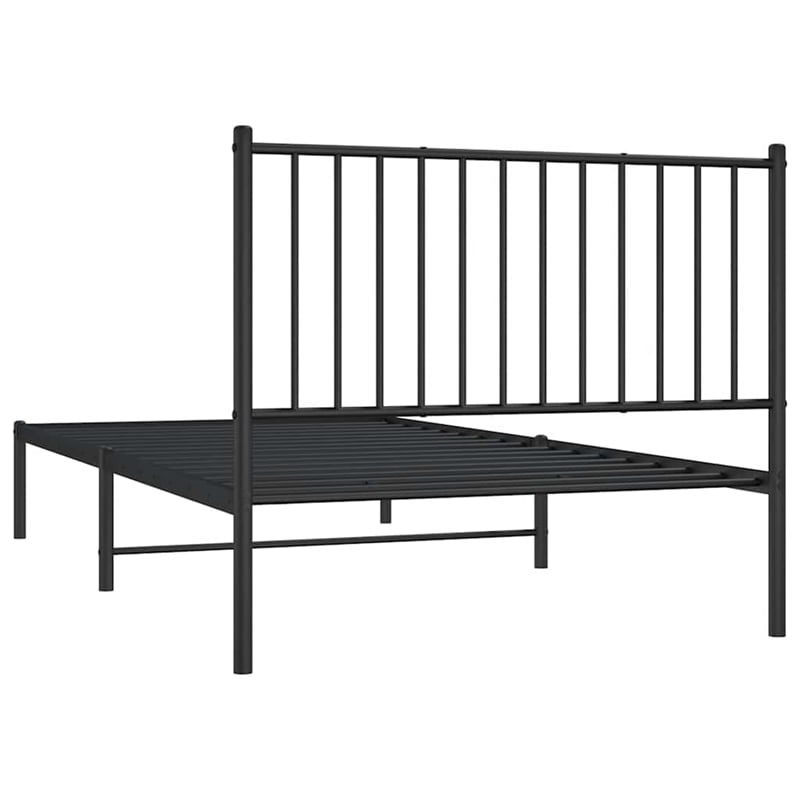 vidaXL Rectangular 39.4 x 78.7 Steel Bed Frame in Black