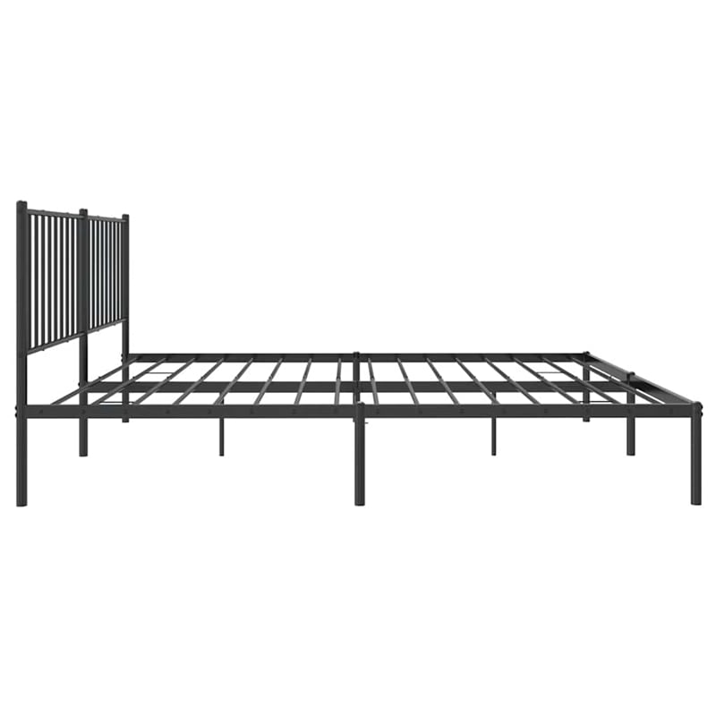 vidaXL Powder-Coated Steel King Size Bed Frame in Black