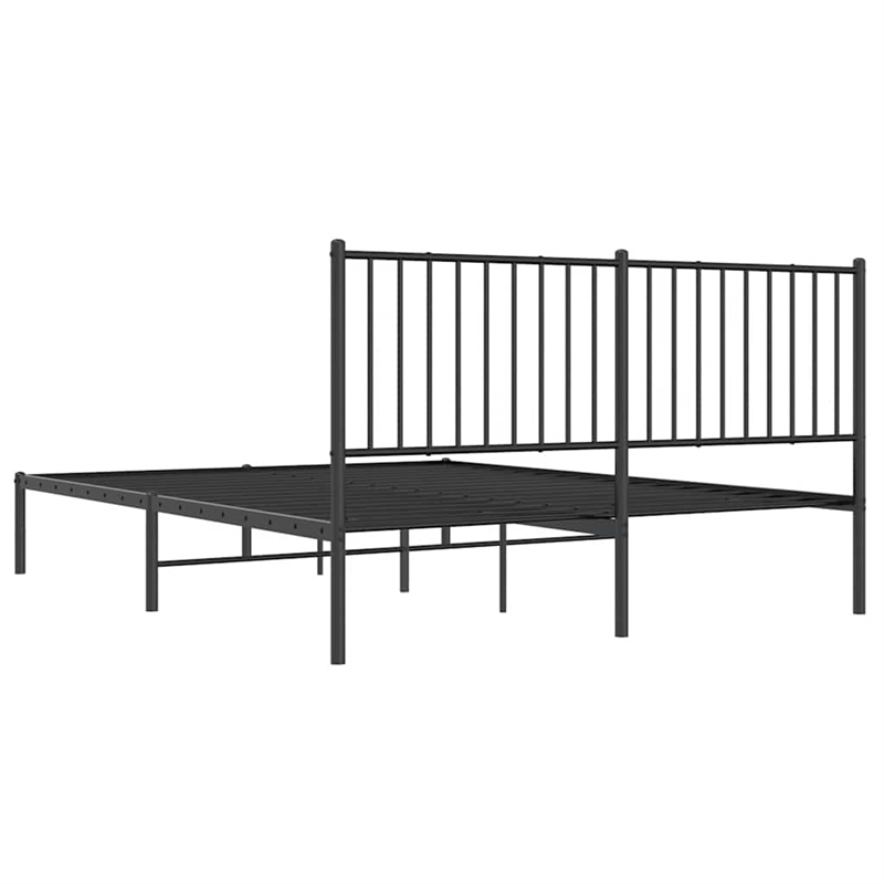 vidaXL Powder-Coated Steel King Size Bed Frame in Black
