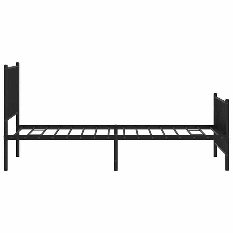 vidaXL Powder-Coated Steel Single Bed Frame in Black