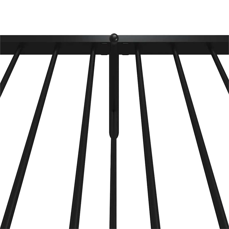 vidaXL Powder-Coated Steel Single Bed Frame in Black