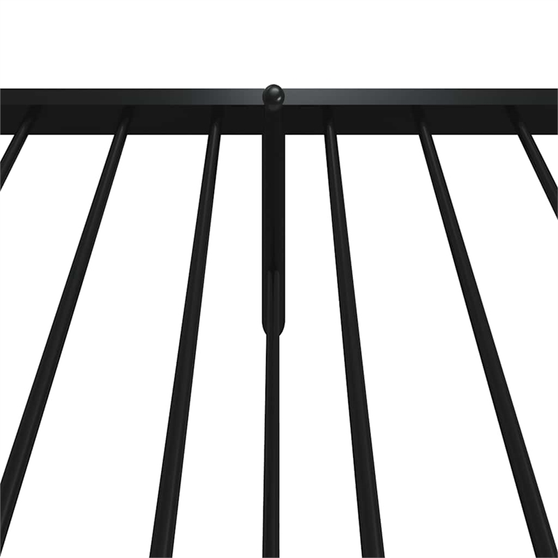 vidaXL Powder-Coated Steel Twin Bed Frame in Black