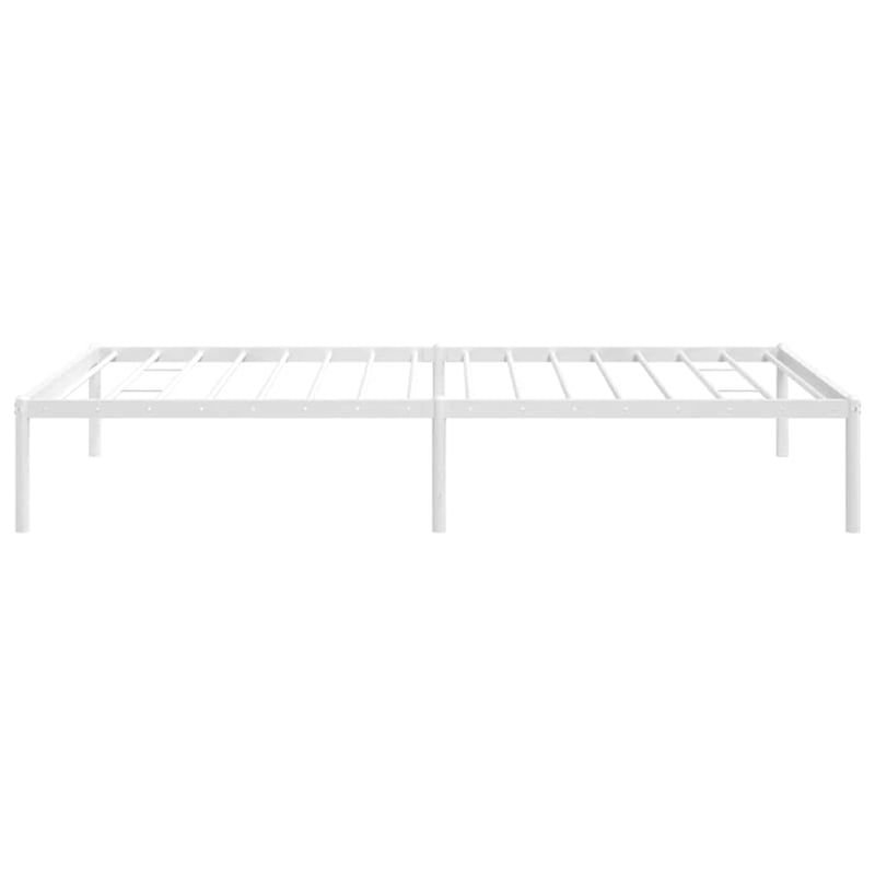 vidaXL Powder-Coated Steel Single Bed Frame in White Steel