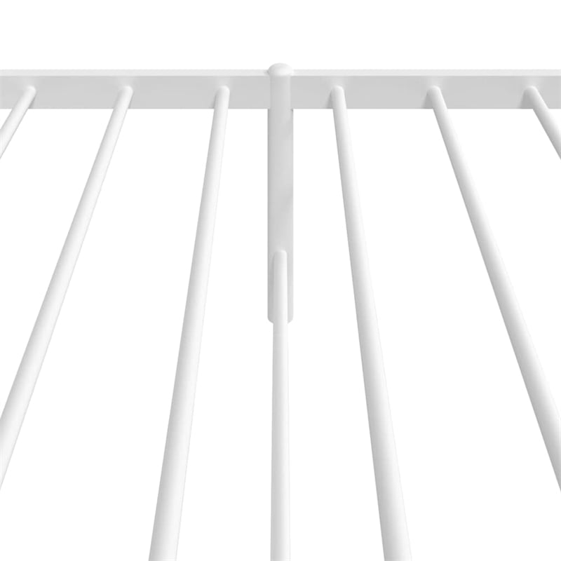 vidaXL Rectangular Small Steel Single Bed Frame in White