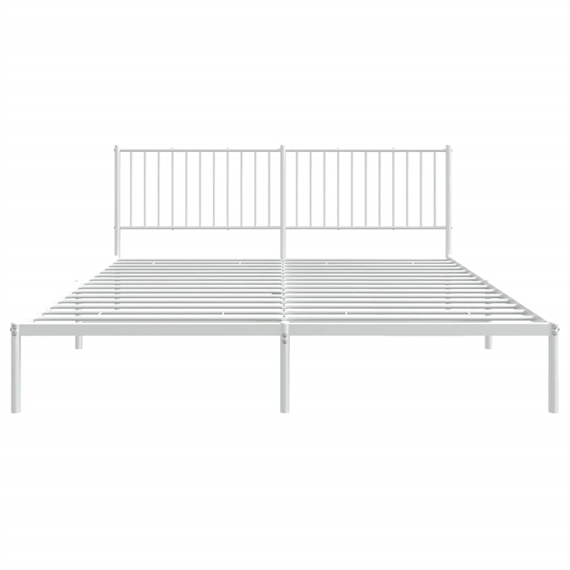 vidaXL Powder-Coated Steel Cal King/Double Bed Frame in White