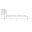 vidaXL Powder-Coated Steel Cal King/Double Bed Frame in White