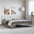 vidaXL Powder-Coated Steel Cal King/Double Bed Frame in White