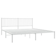 vidaXL Powder-Coated Steel Cal King/Double Bed Frame in White