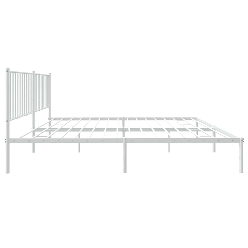 vidaXL Powder-Coated Steel Cal King/Double Bed Frame in White