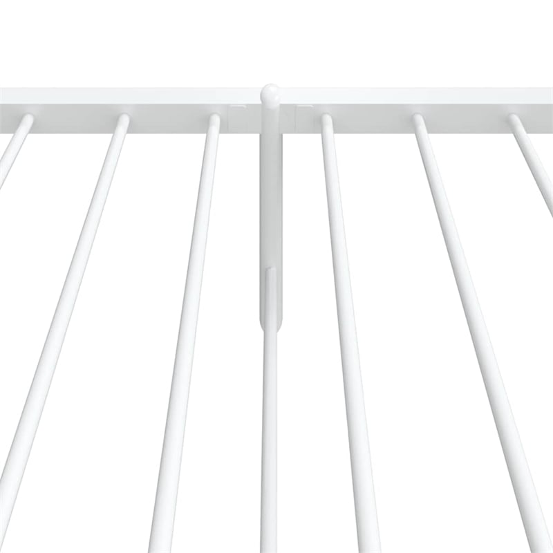 vidaXL Powder-Coated Steel Twin Bed Frame in White