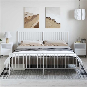 vidaXL Rectangular Queen Metal Bed Frame in Steel