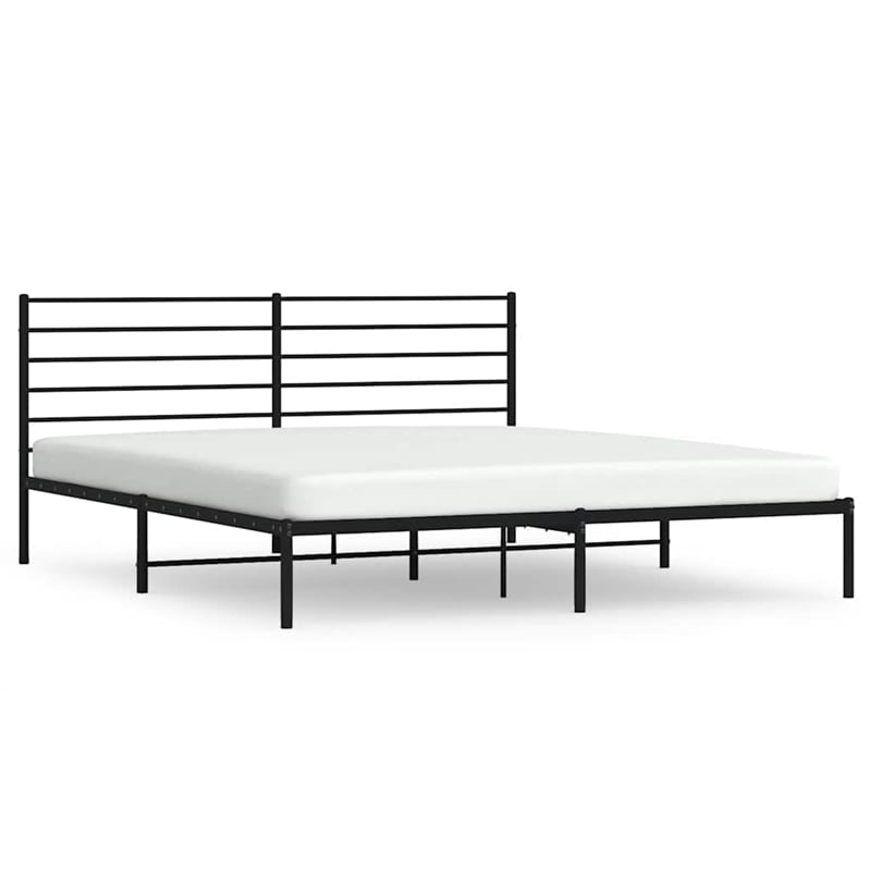 vidaXL Rectangular Steel California King Bed Frame in Black