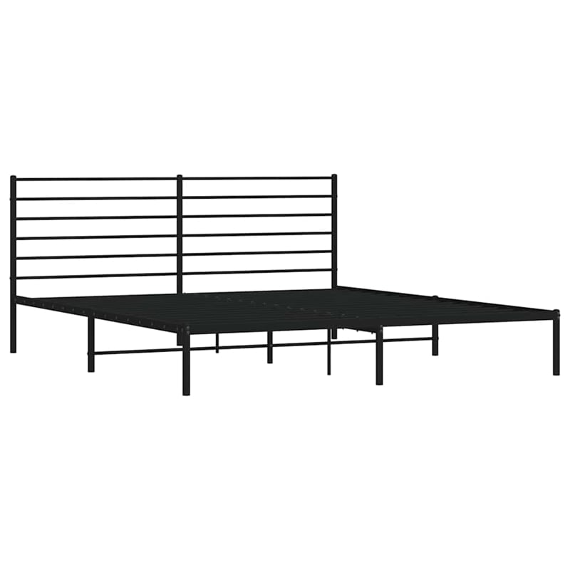 vidaXL Rectangular Steel California King Bed Frame in Black