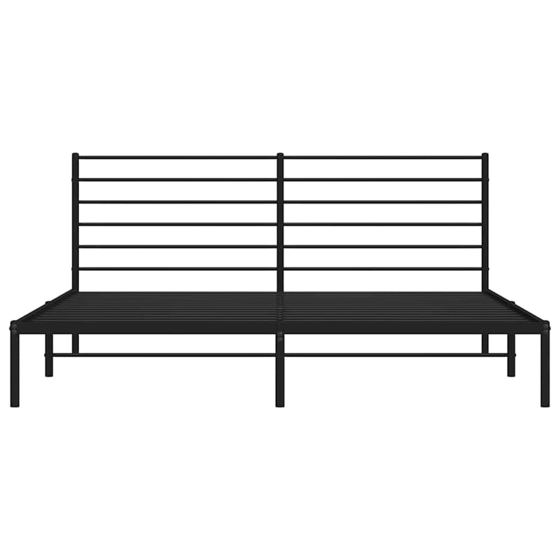 vidaXL Rectangular Steel California King Bed Frame in Black