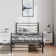 vidaXL Powder-Coated Steel Twin Bed Frame in Black
