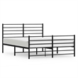 vidaXL Rectangular Traditional Steel King Bed Frame in Black