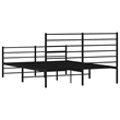 vidaXL Rectangular Traditional Steel King Bed Frame in Black