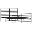 vidaXL Rectangular Traditional Steel King Bed Frame in Black