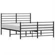 vidaXL Rectangular Traditional Steel King Bed Frame in Black