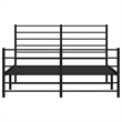 vidaXL Rectangular Traditional Steel King Bed Frame in Black