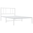 vidaXL Rectangular Powder-Coated Steel Twin Bed Frame in White