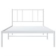 vidaXL Rectangular Powder-Coated Steel Twin Bed Frame in White