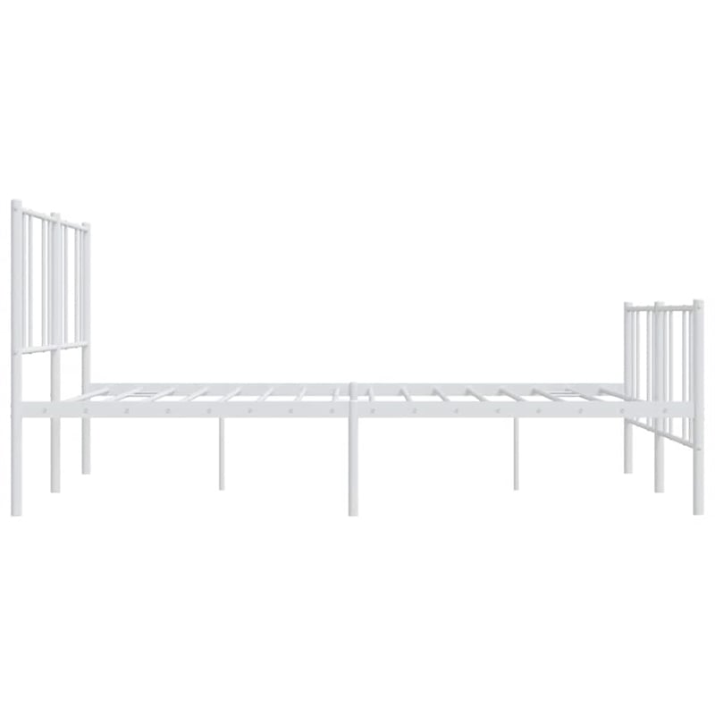 vidaXL 72x84 Powder-Coated Steel Bed Frame in White
