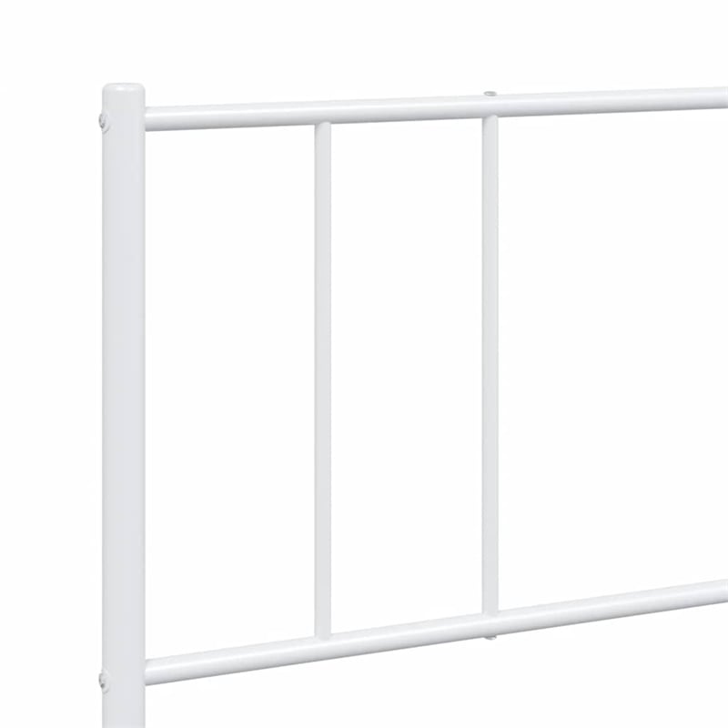 vidaXL 72x84 Powder-Coated Steel Bed Frame in White