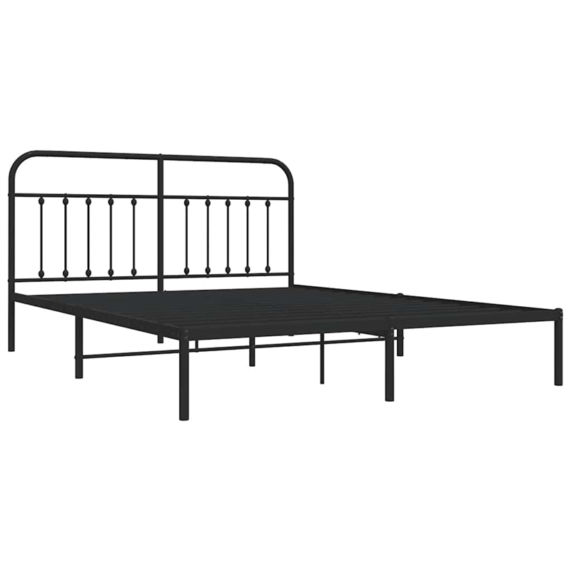vidaXL Rectangular Steel Full Durable Bed Frame in Black