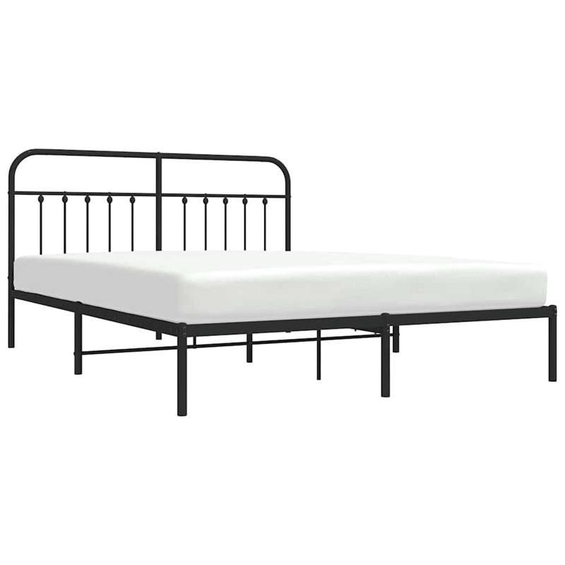 vidaXL Rectangular Steel Full Durable Bed Frame in Black